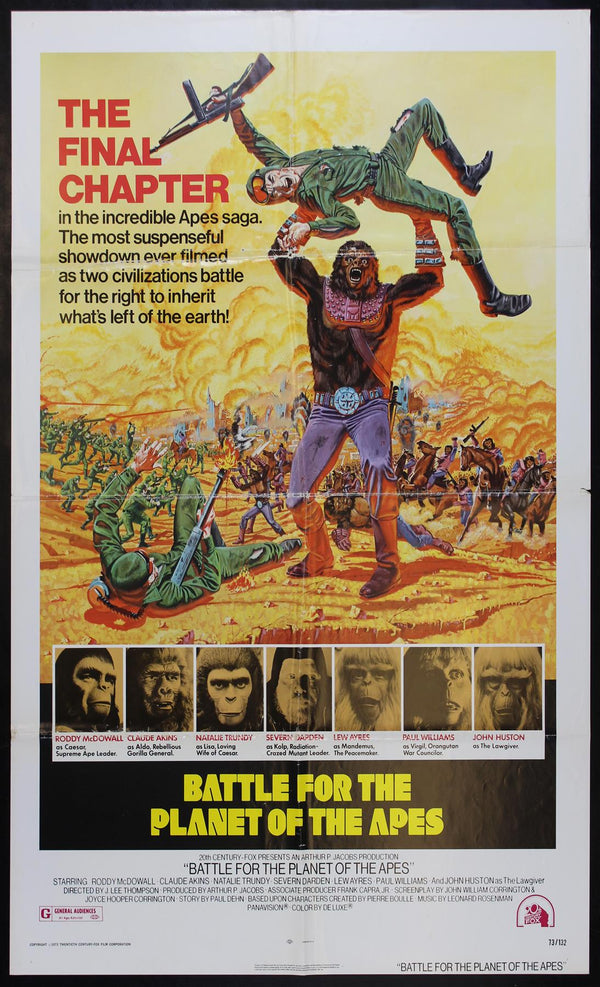 Original BATTLE FOR THE PLANET OF THE APES movie poster