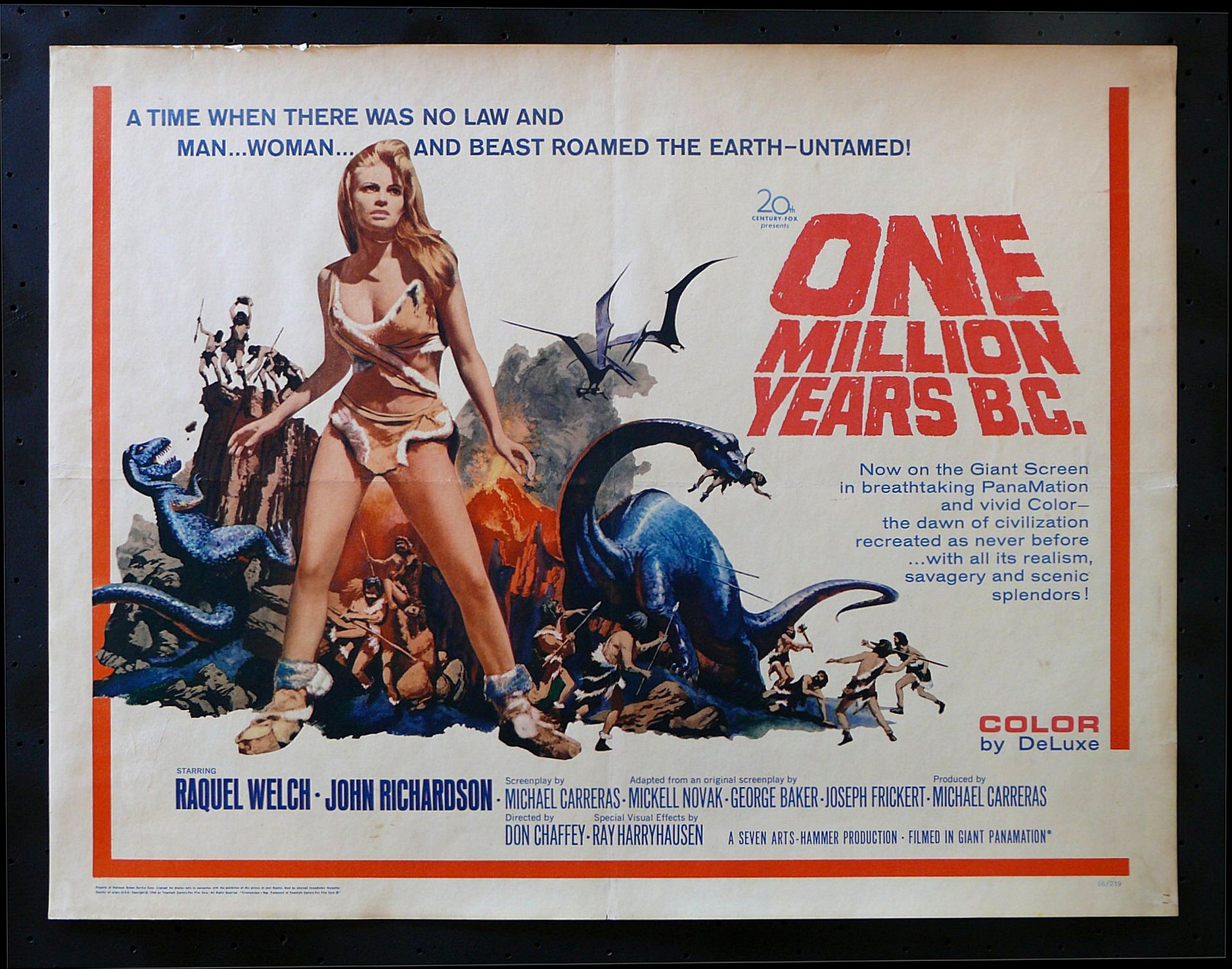 ONE MILLION YEARS BC 1/2 SH MOVIE POSTER RAQUEL WELCH  